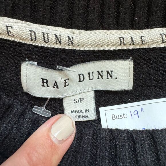 Rae Dunn Blessed Soft Knit Black Pullover Sweater - Picture 4 of 6